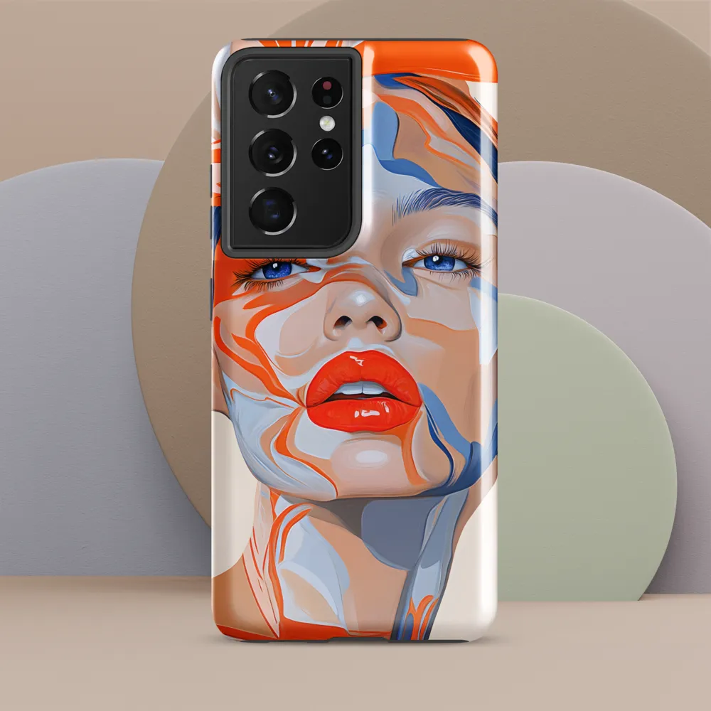 Chromatic Veils — Portrait in Orange and Blue