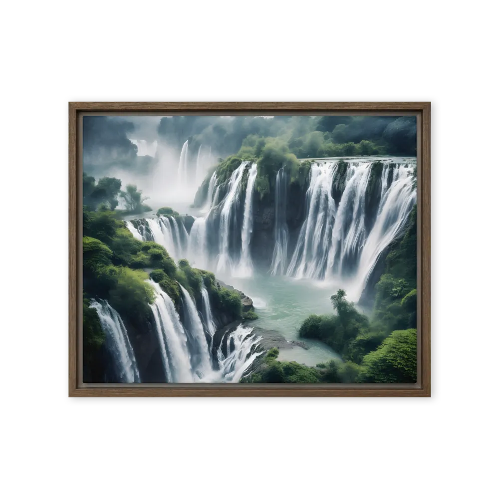 Whispers of the Cascades | Canvas with Brown Frame | 16″×20″