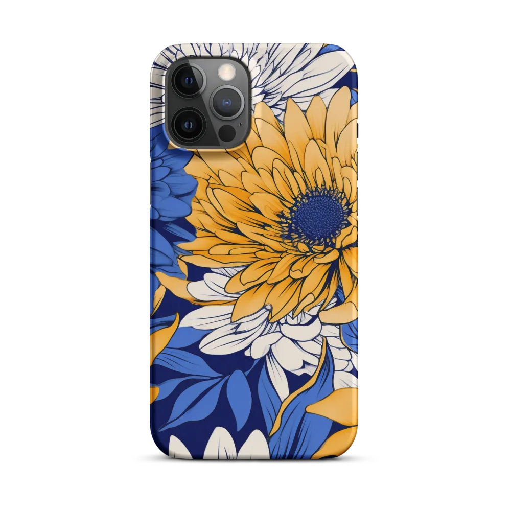 Floral Harmony in Blue and Yellow | Phone Case |  12 Pro Max | Snap Case | Matte