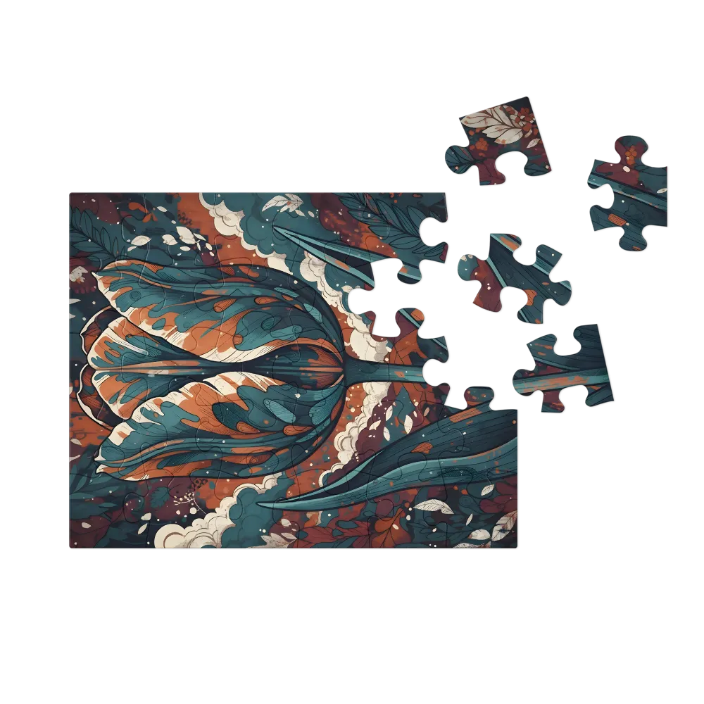 Marbled Tulip 
 Jigsaw Puzzle in Tin Box
