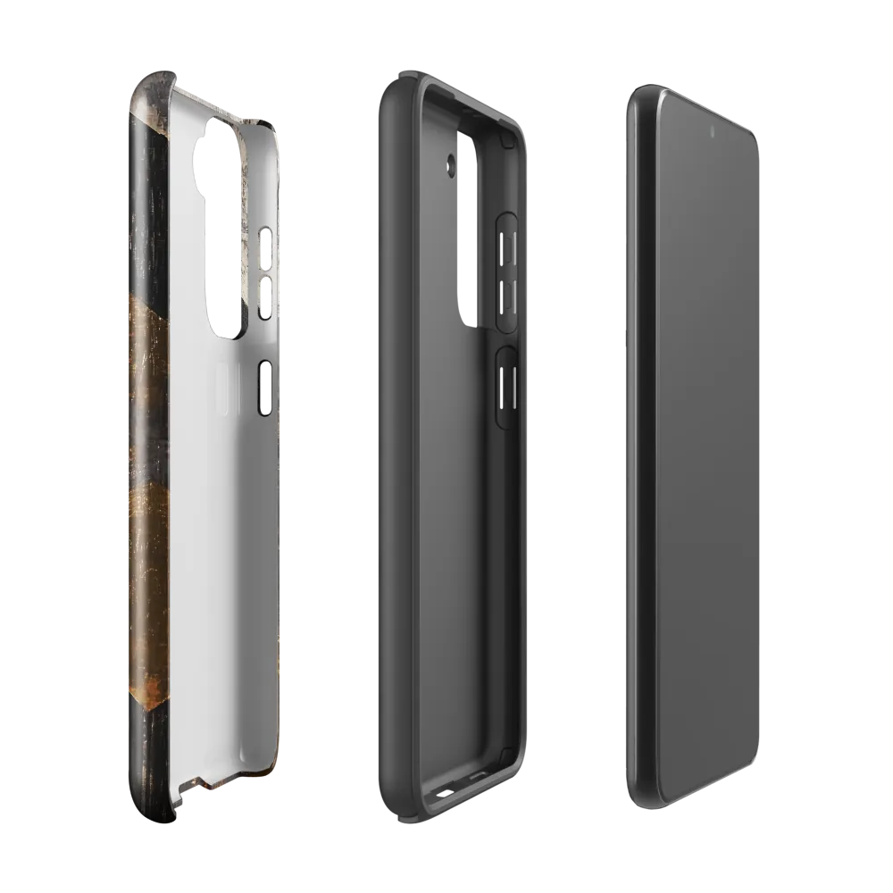 Geometric Harmony in Gold and Black | Phone Case |  S21 | Tough Case | Glossy