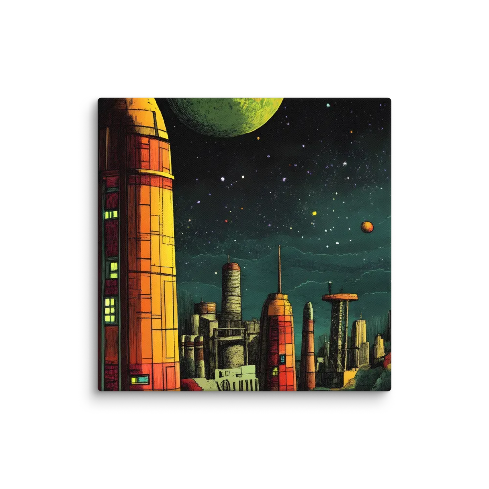 Cosmic Cityscape | Canvas | 8″×8″