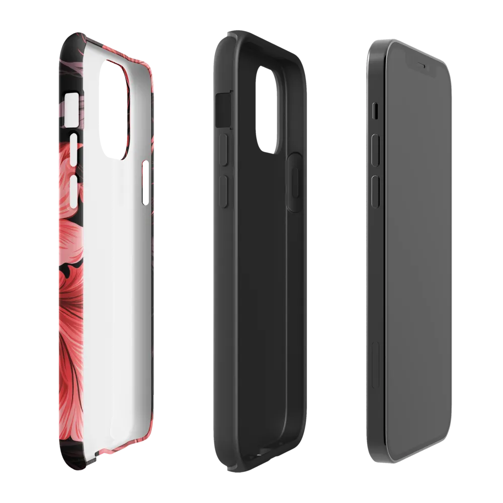 Tropical Elegance in Red | Phone Case |  12 Pro | Tough Case | Glossy