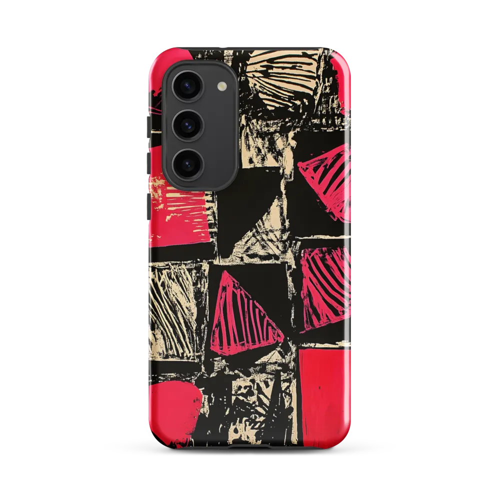 Geometric Symphony in Pink and Black