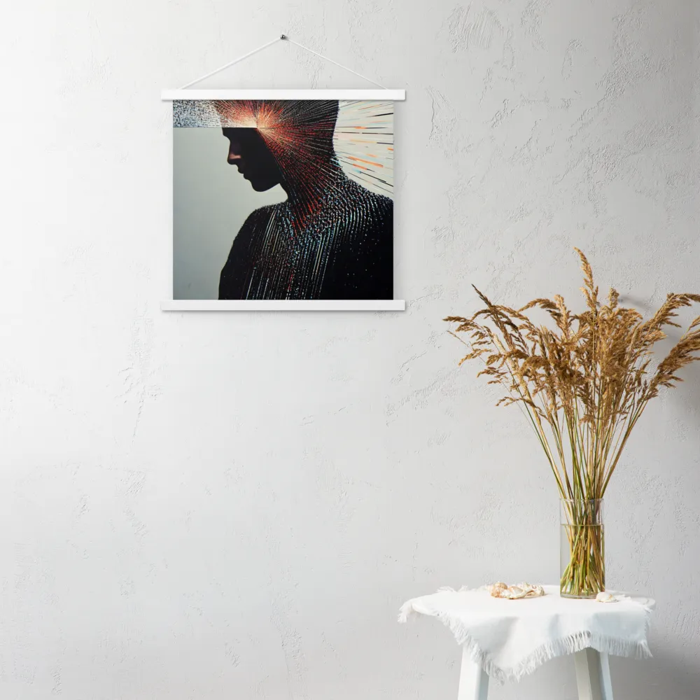 Radiant Reflection: An Abstract Journey of Thought | Poster With White Wood Hanger | 18″×18″
