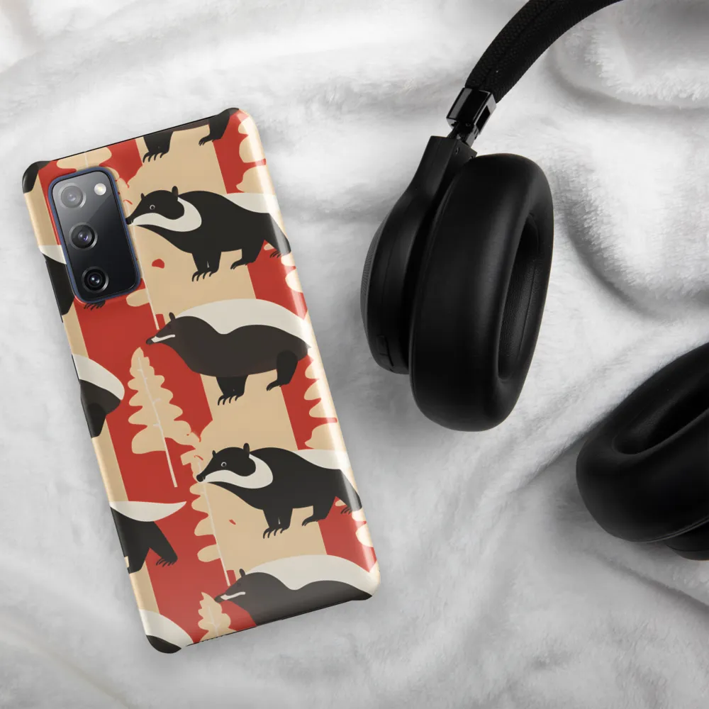Wildlife Pattern: The Badger Tale | Phone Case |  S20 FE | Snap Case | Glossy