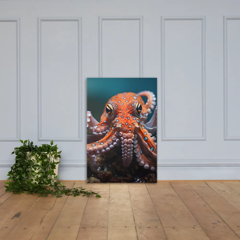 Curiosity of the Deep: The Orange Octopus | Canvas | 24″×36″