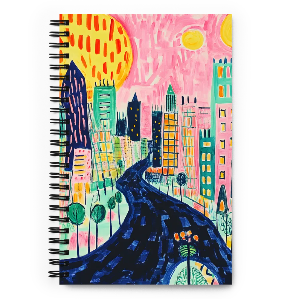 Whimsical Cityscape | Spiral Notebook