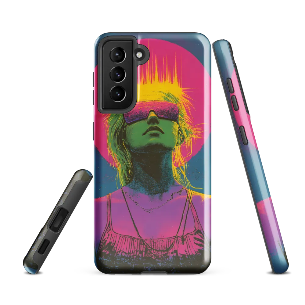 Neon Dreams: Portrait of a Modern Muse | Phone Case |  S21 FE | Tough Case | Glossy
