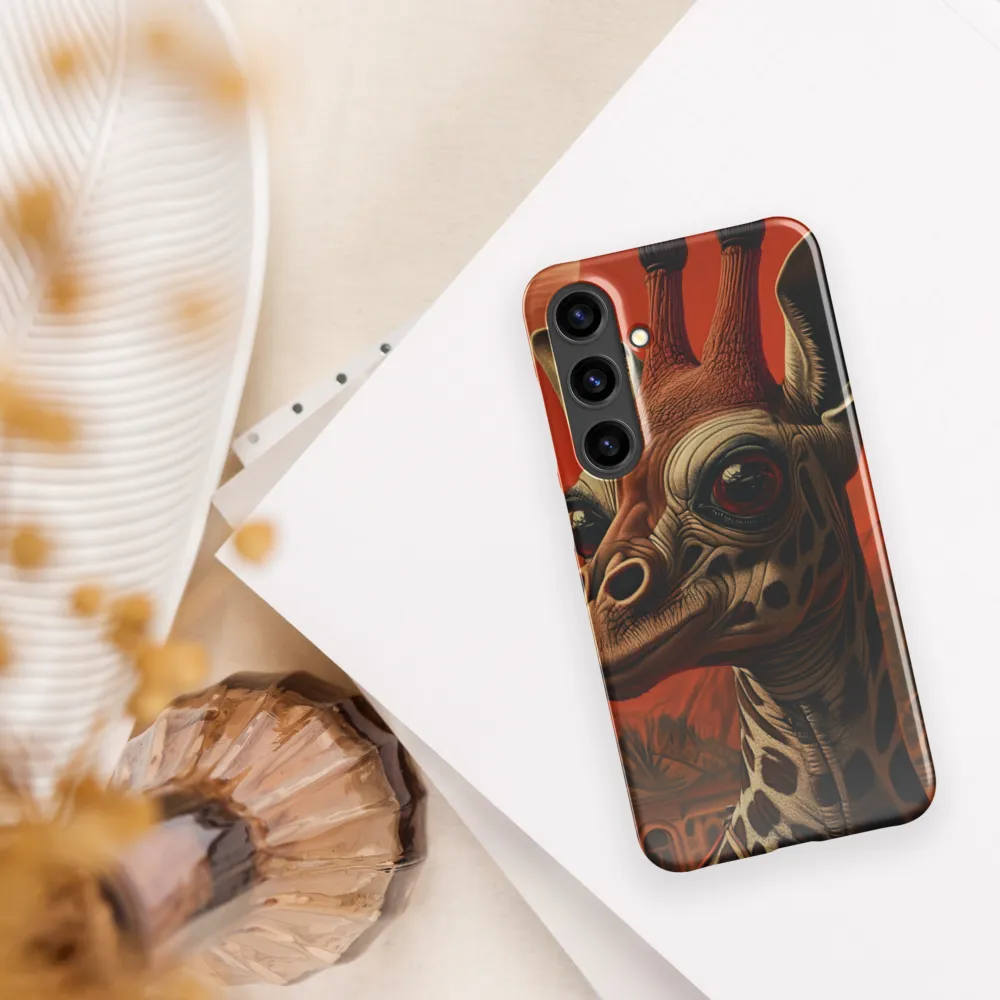 Whimsical Giraffe in an Orange Dreamscape