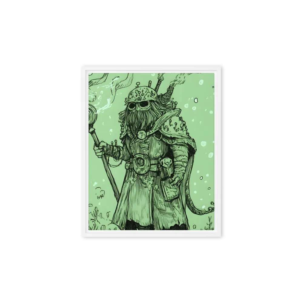 The Enigmatic Wizard | Canvas with White Frame | 8″×10″
