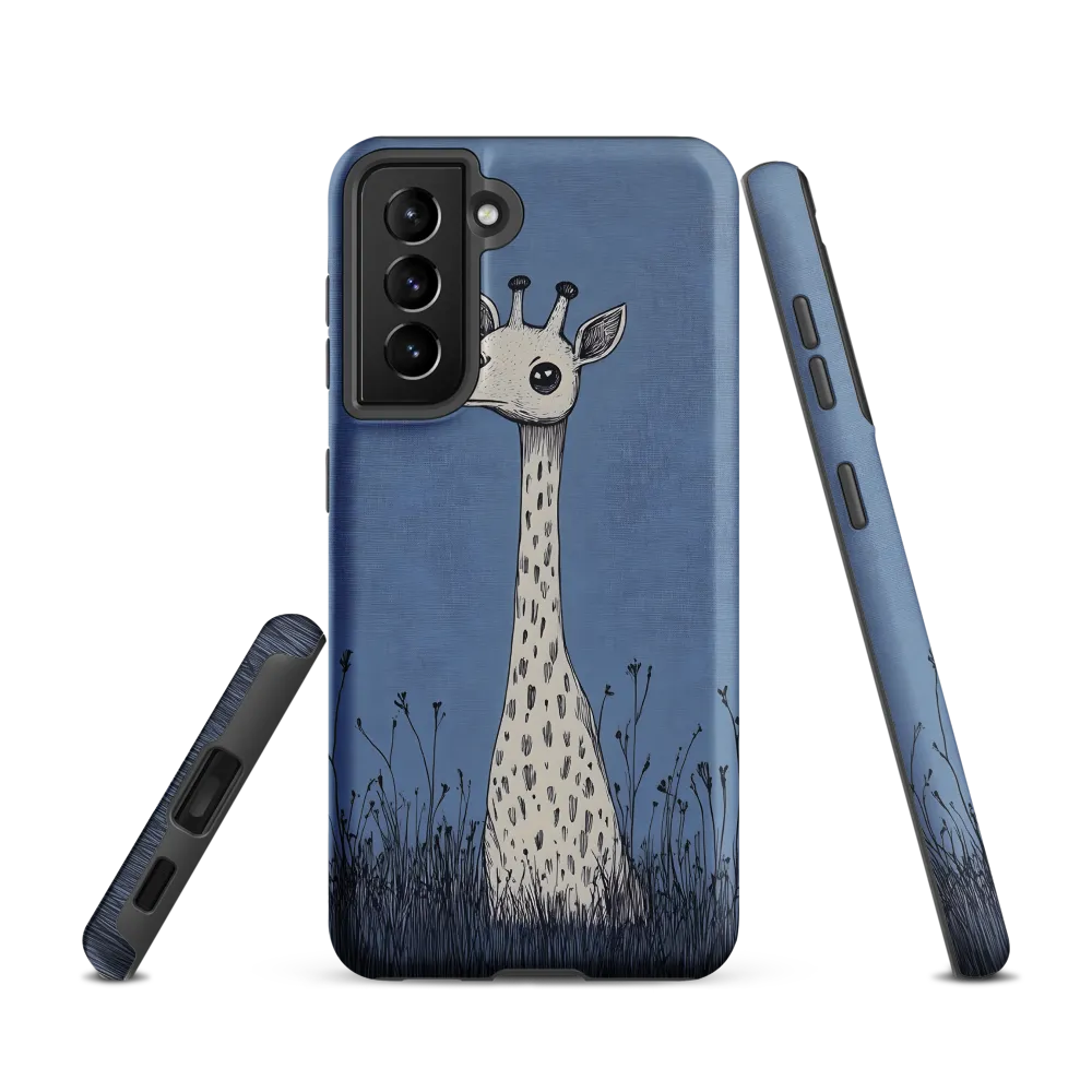 Whimsical Giraffe in Blue