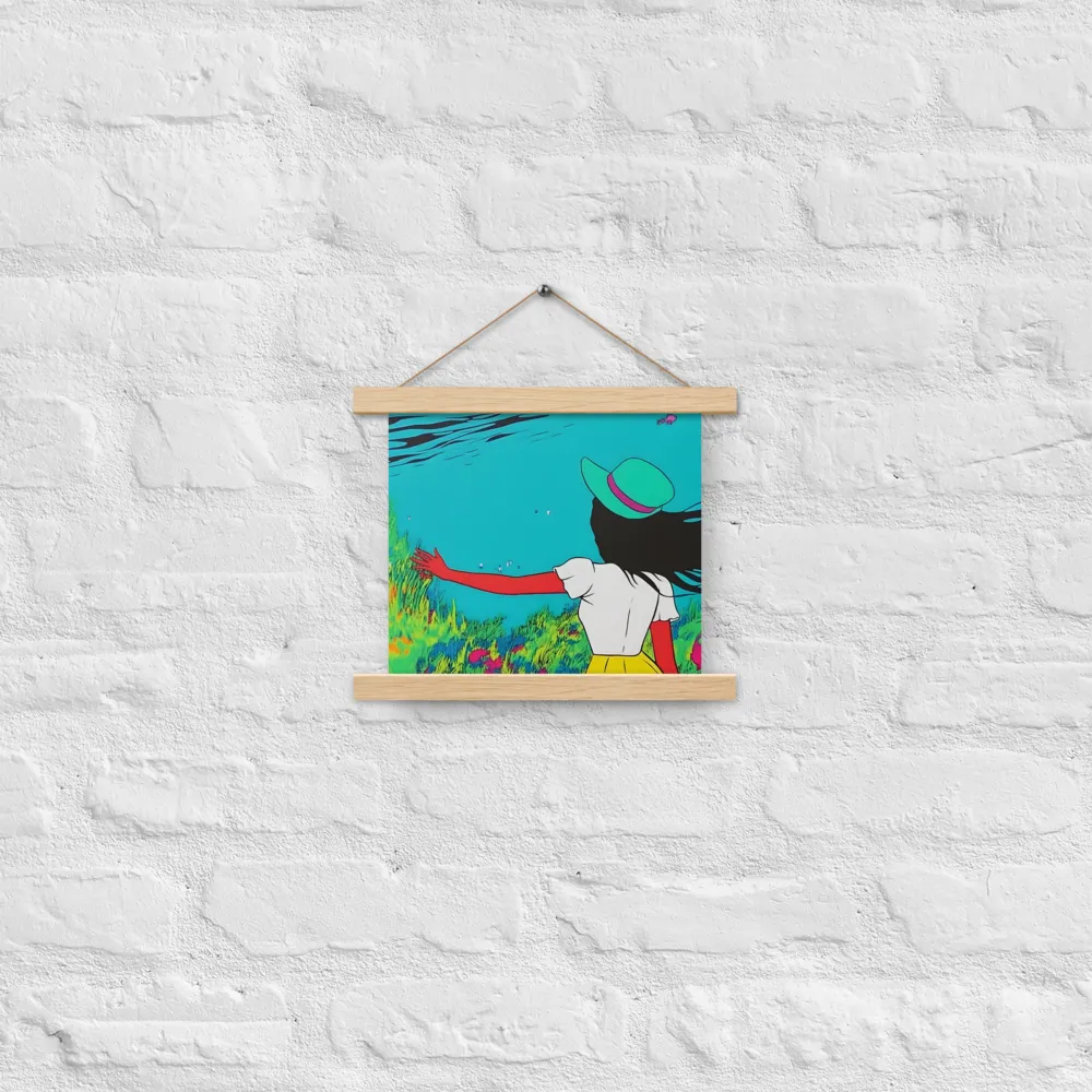 Whimsical Encounter | Poster With Oak Wood Hanger | 10″×10″