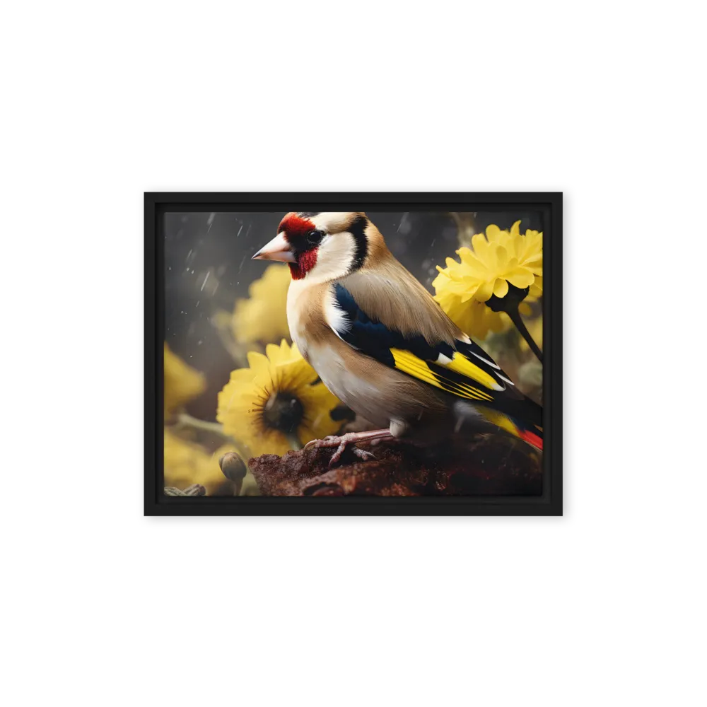 Harmony in Nature: A Goldfinch Amidst Blooms
