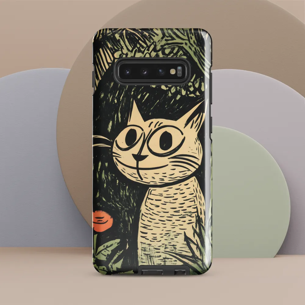 Whimsical Cat in the Forest | Phone Case |  S10 Plus | Tough Case | Glossy