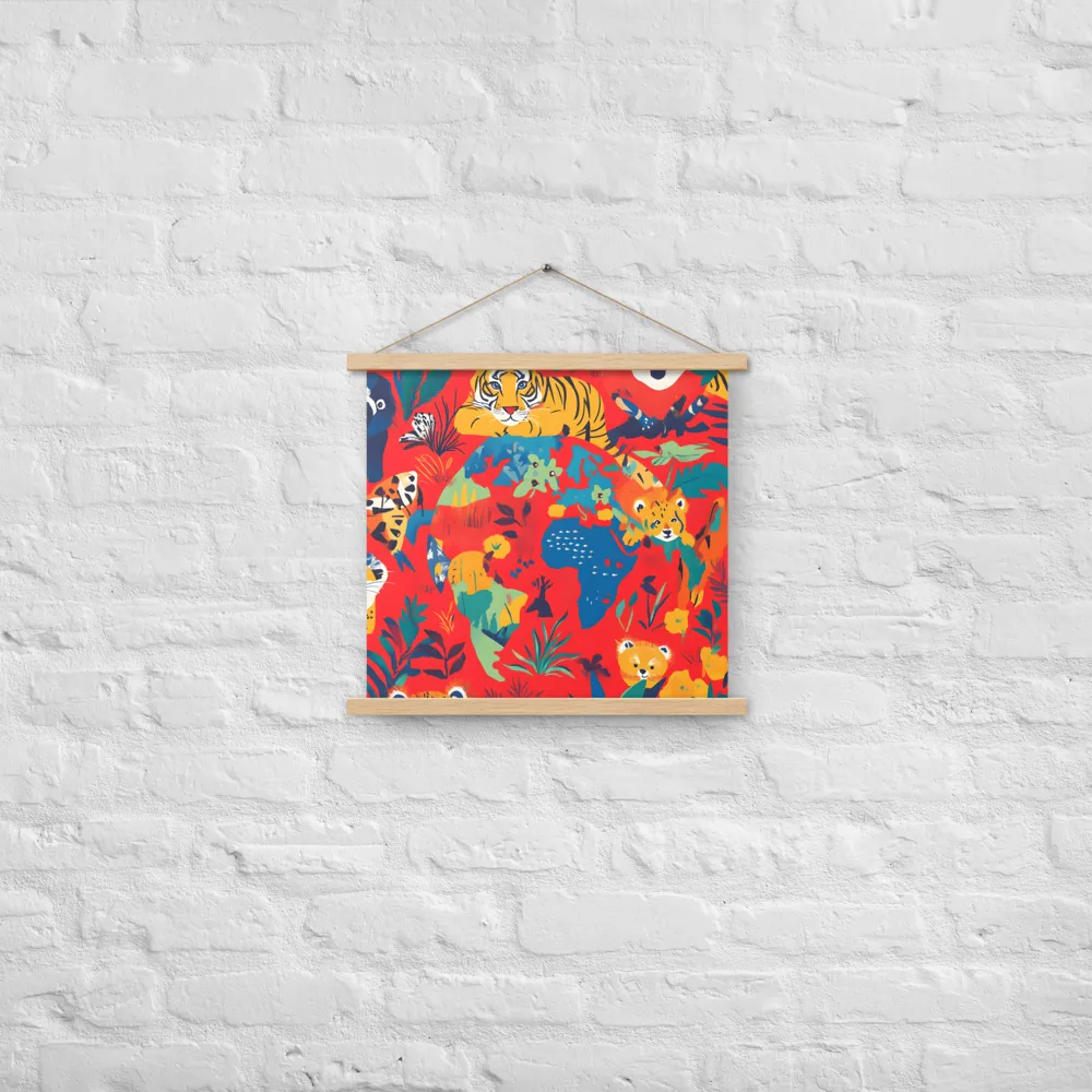 Wild Wonders of the Globe | Poster With Oak Wood Hanger | 18″×18″