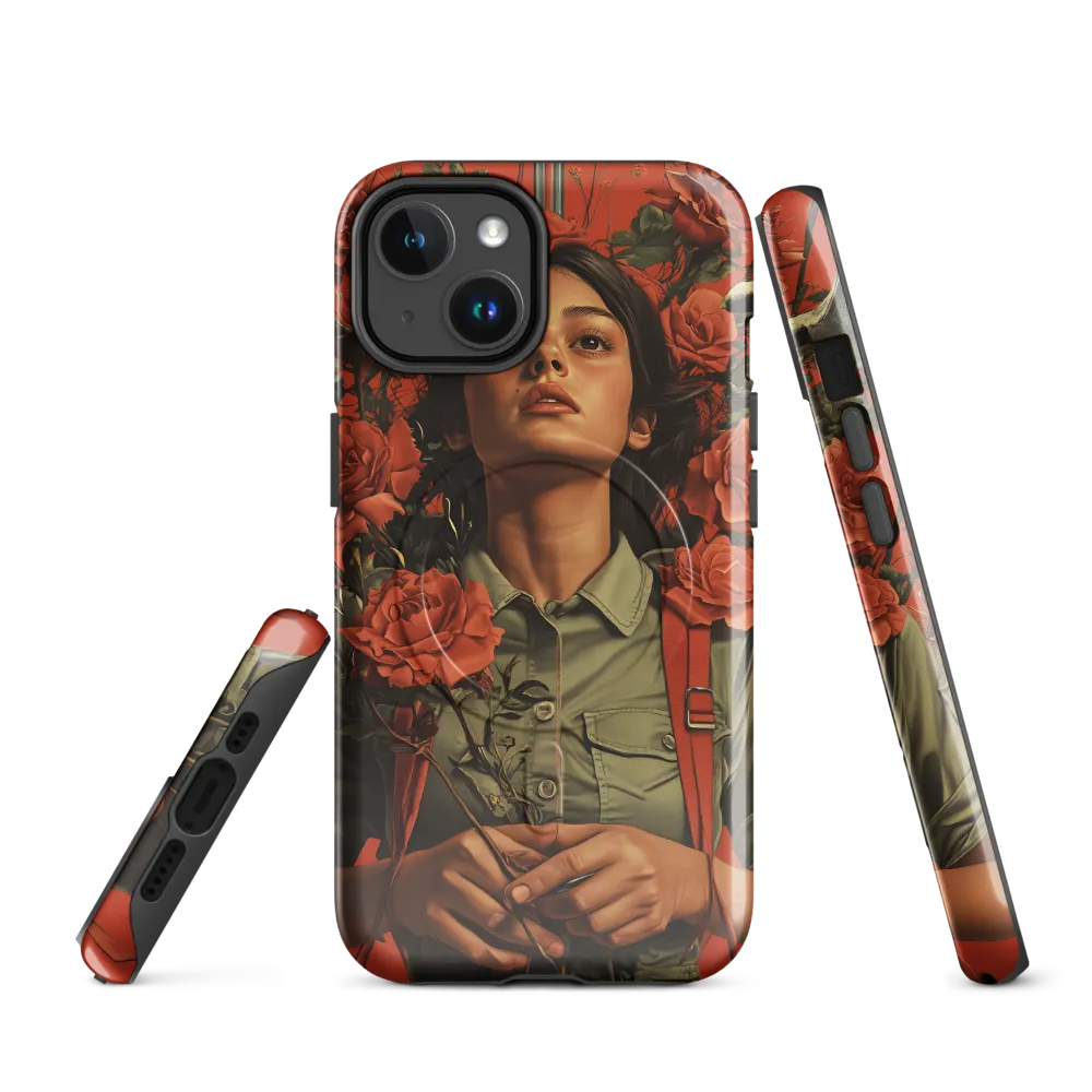 Harmony and Strength: A Portrait Among Roses