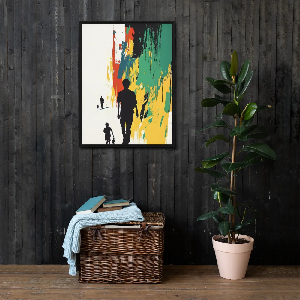 Journey of Silhouettes | Canvas with Black Frame | 24″×32″