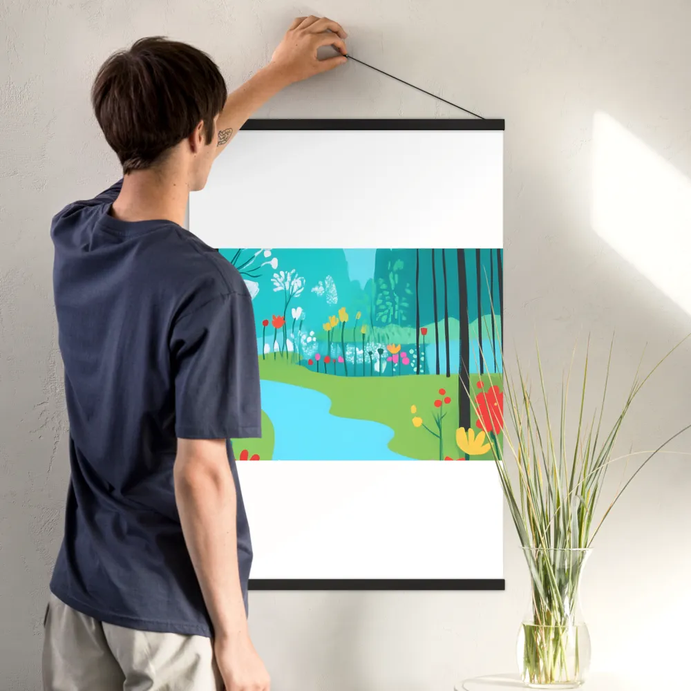Whispers of Spring: A Colorful Retreat | Poster With Black Wood Hanger | 24″×36″
