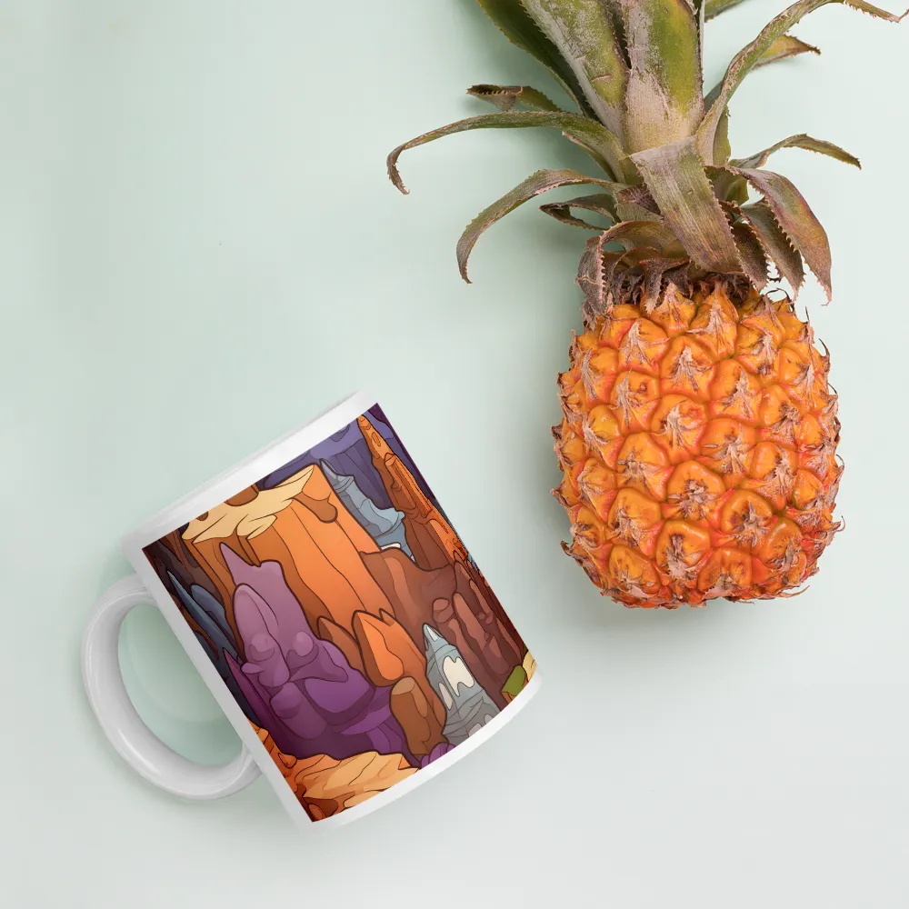 Vibrant Rockscape: A Digital Odyssey | Mugs | Multiple Sizes & Colors