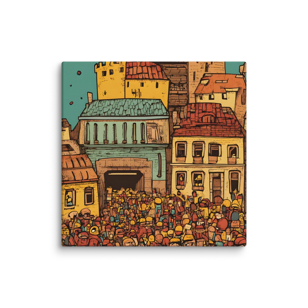The Quirky City Gathering | Canvas | 12″×12″