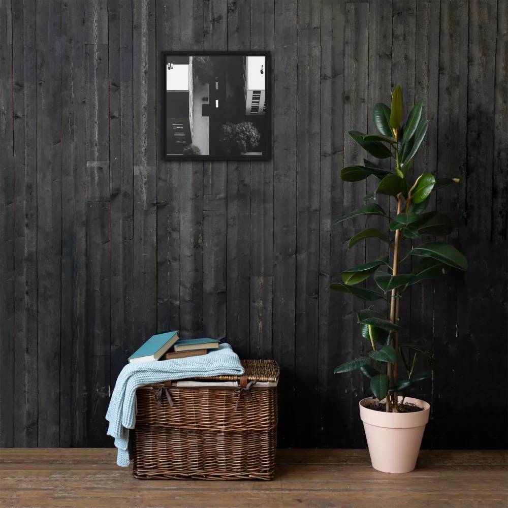 Urban Serenity from Above | Canvas with Black Frame | 16″×16″