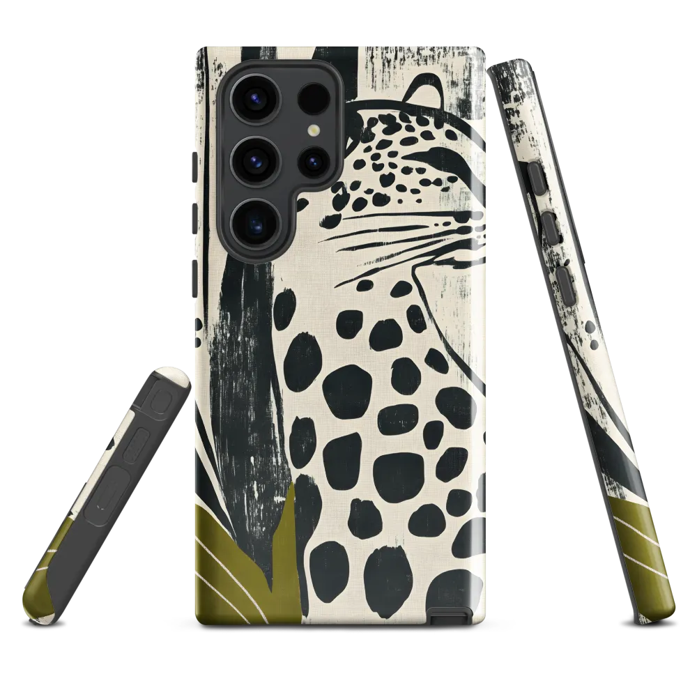Leopard in Silhouette: A Modern Appeal | Phone Case |  S23 Ultra | Tough Case | Glossy