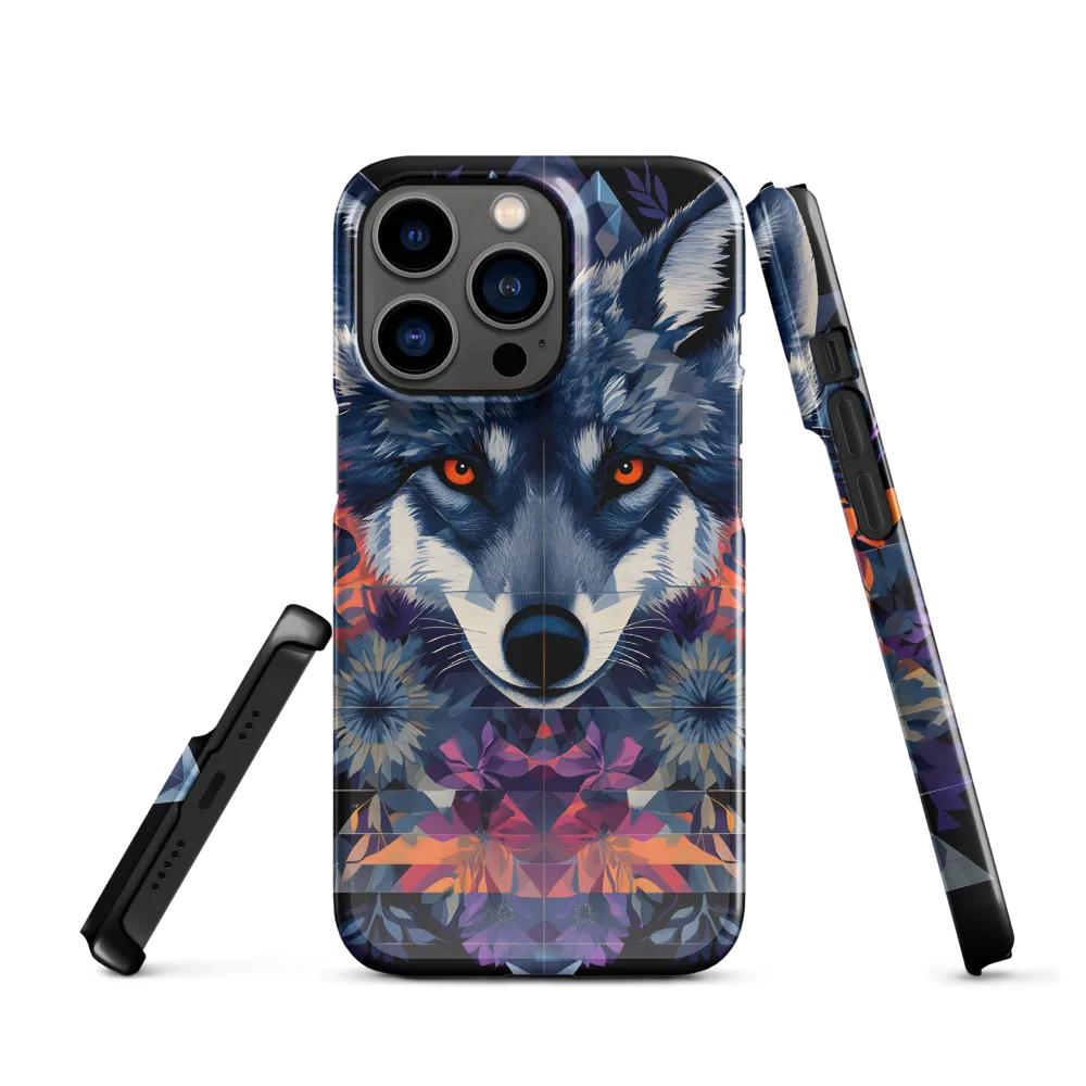 Mystical Wolf Amidst Floral Geometry