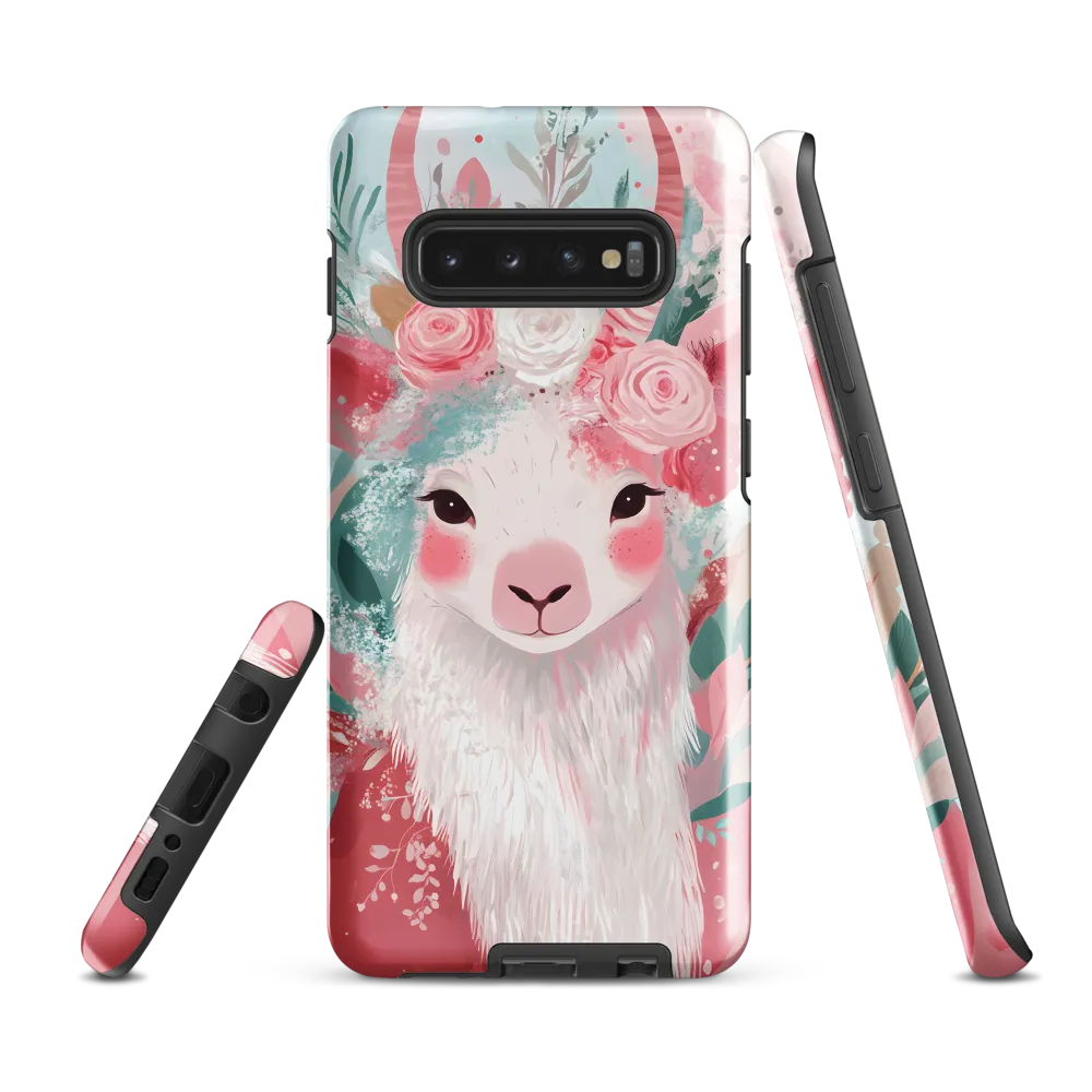 Spring Whimsy: The Floral Goat | Phone Case |  S10 Plus | Tough Case | Glossy