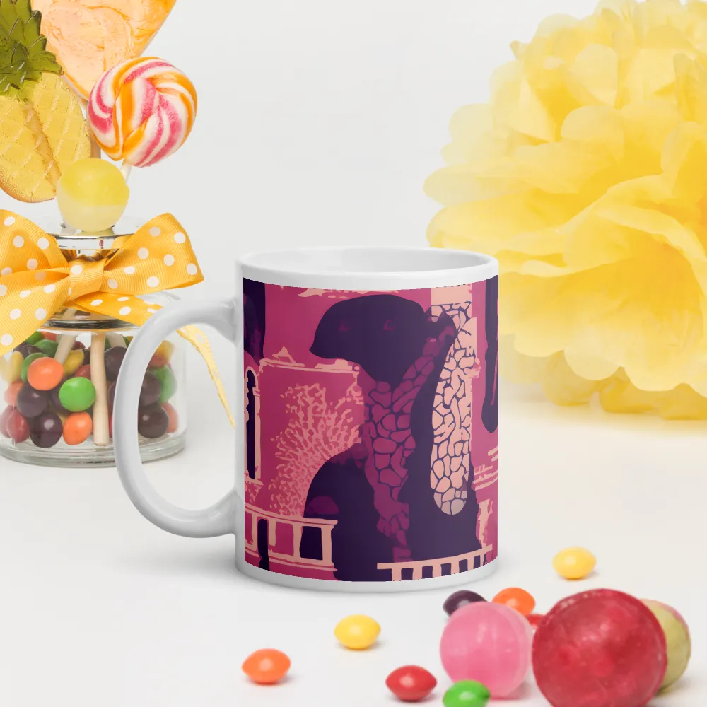 Whimsical Interplay of Figures and Architecture | Mugs | Multiple Sizes & Colors