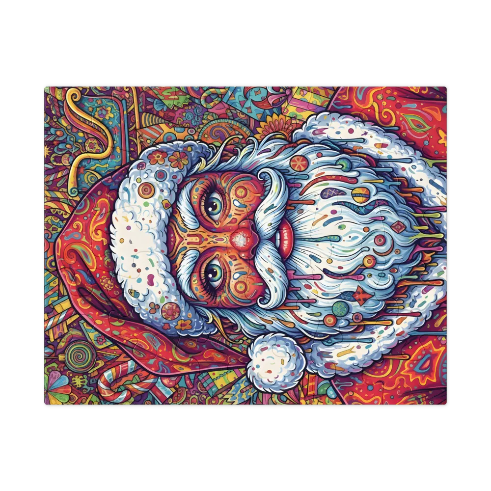 Psychedelic Santa 
 Jigsaw Puzzle in Tin Box