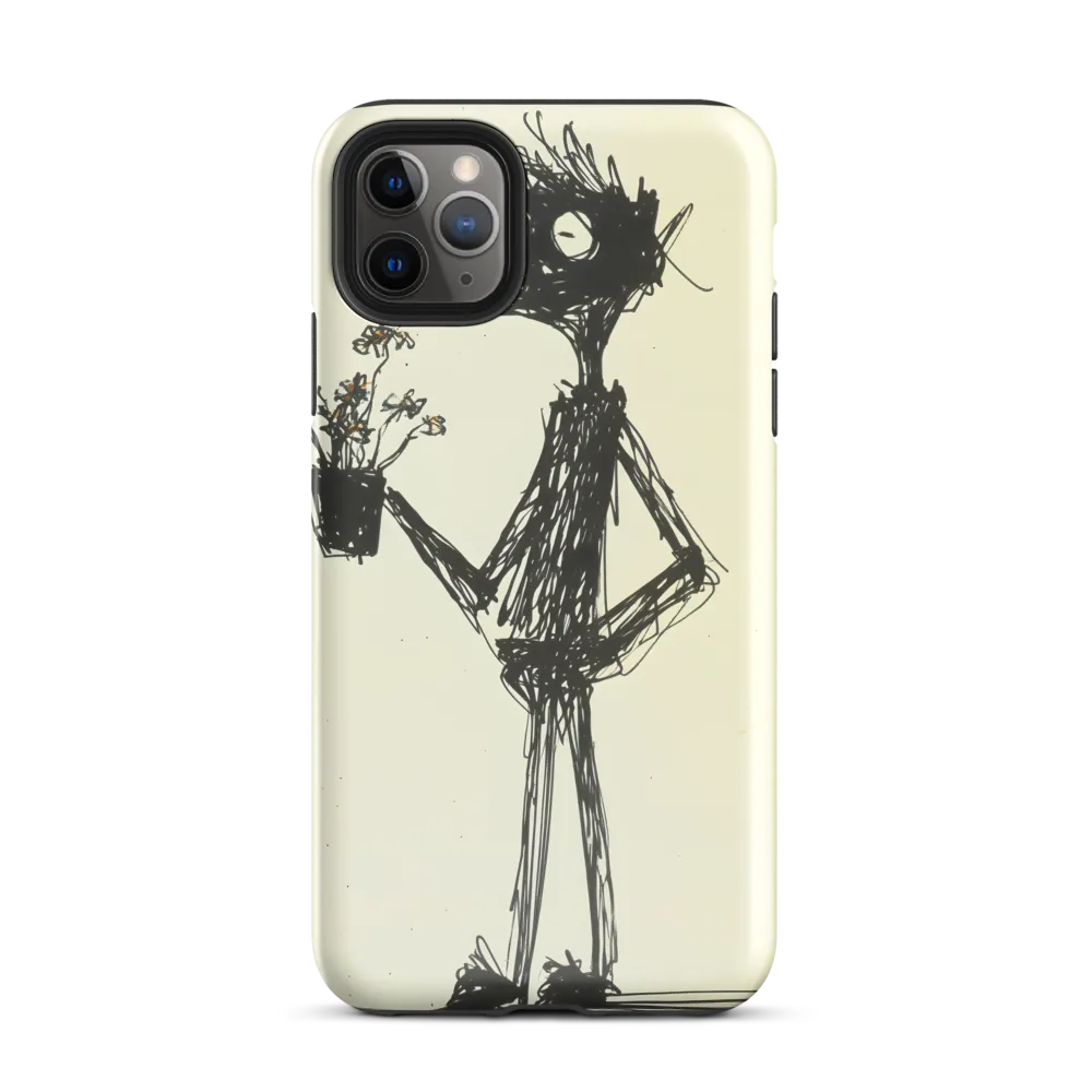 Whimsical Figure with Flowers | Phone Case |  11 Pro Max | Tough Case | Glossy