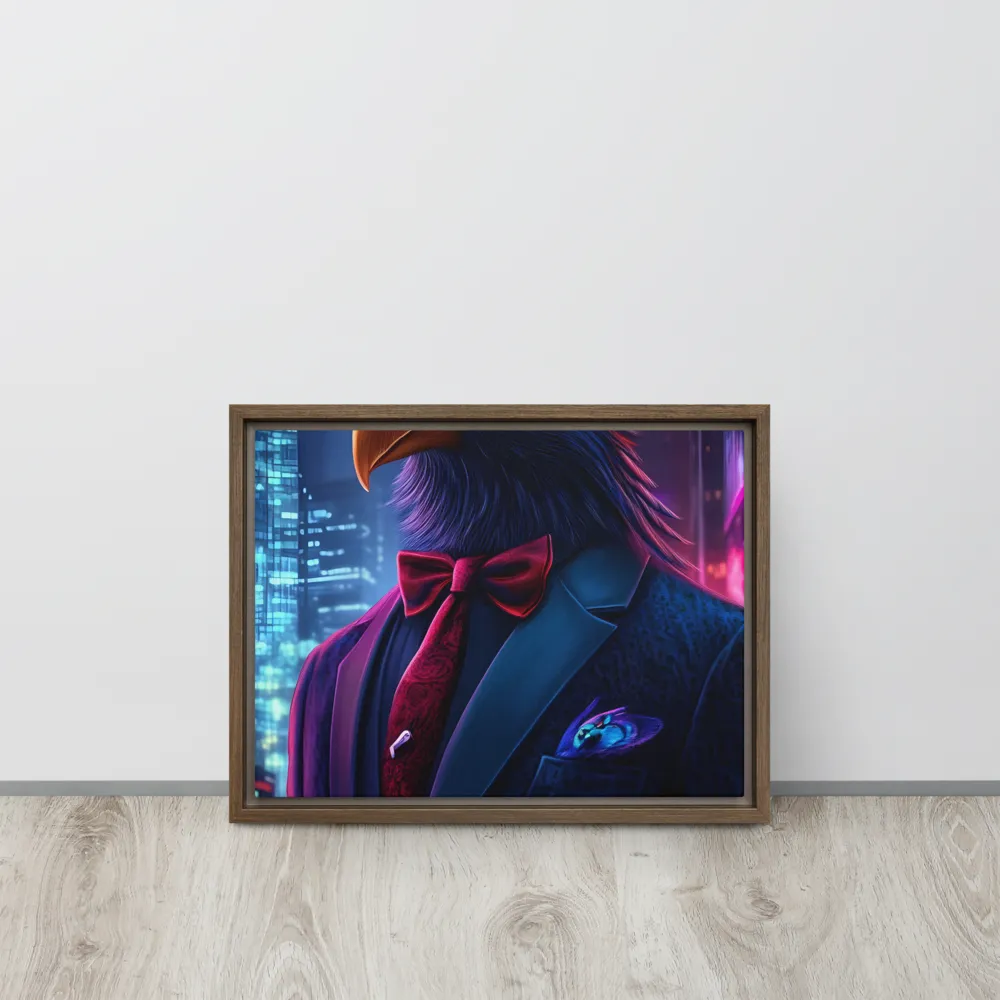 The Dapper Avian | Canvas with Brown Frame | 12″×16″