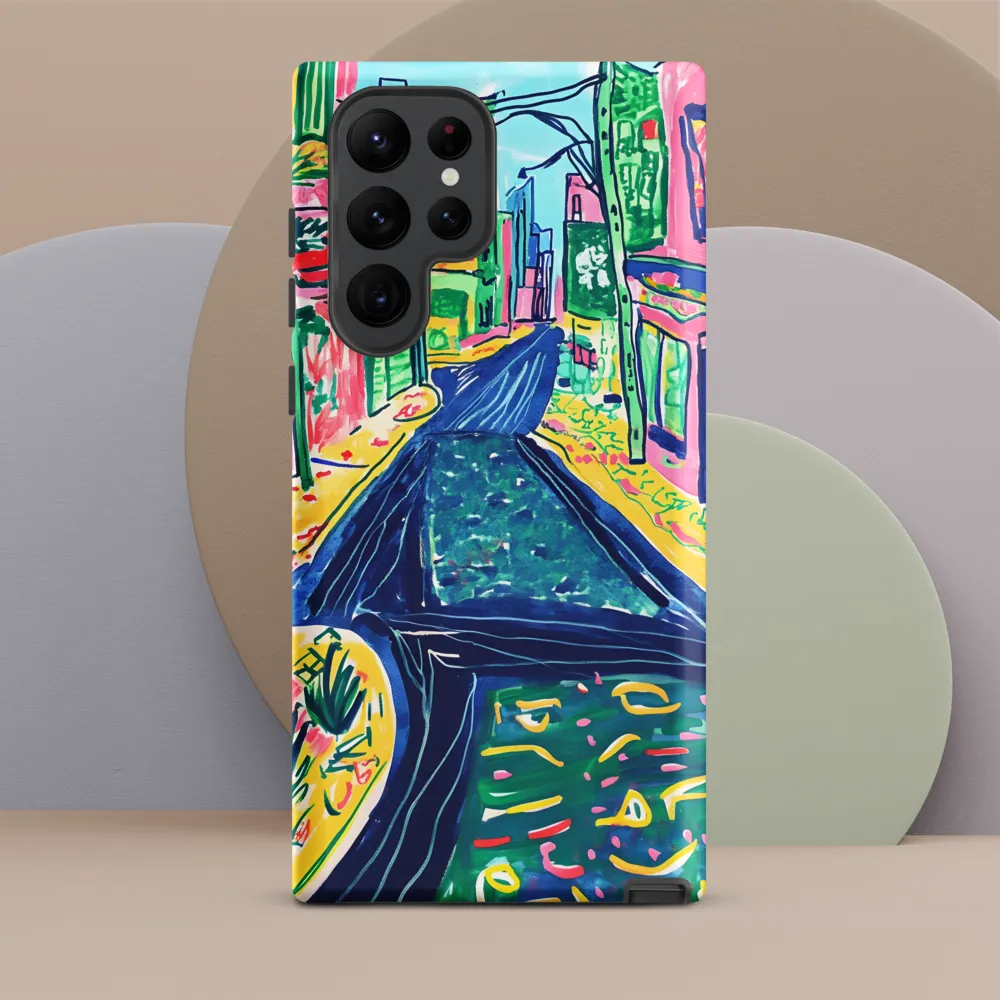 Dreamy Street in Vibrant Hues