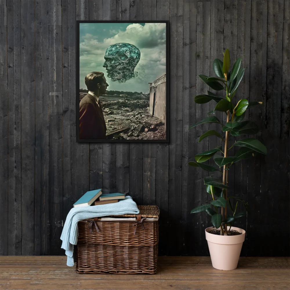 Ethereal Reflections: Identity in a Fragmented World | Canvas with Black Frame | 24″×32″