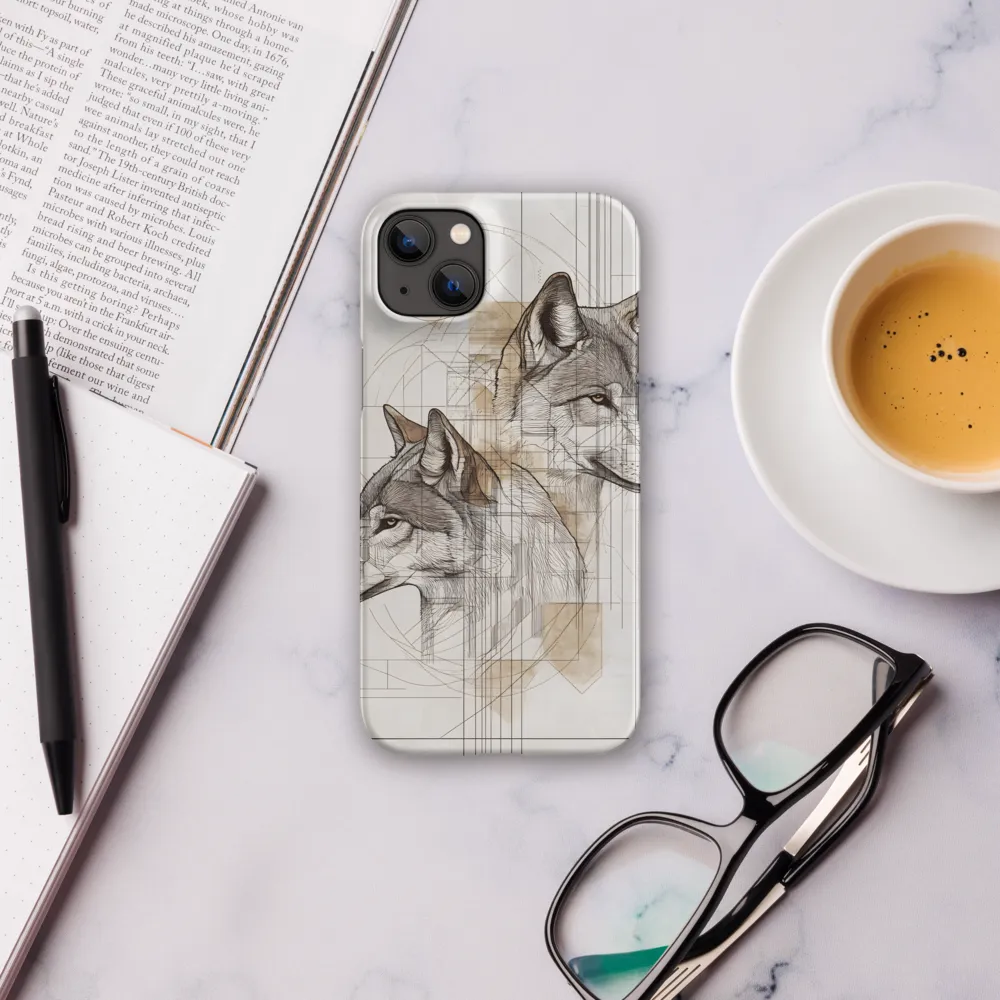 Geometric Harmony: The Essence of Wolves | Phone Case |  14 Plus | Snap Case | Matte