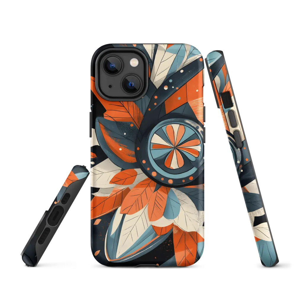 Floral Symphony in Orange and Teal