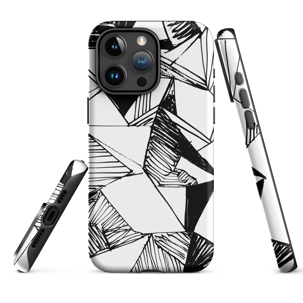 Dynamic Geometry in Ink | Phone Case |  15 Pro Max | Tough Case | Matte