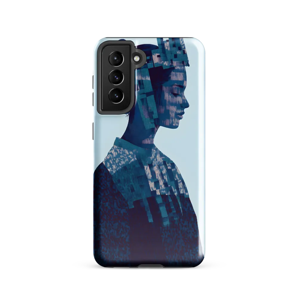 Digital Portrait in Abstract Blue