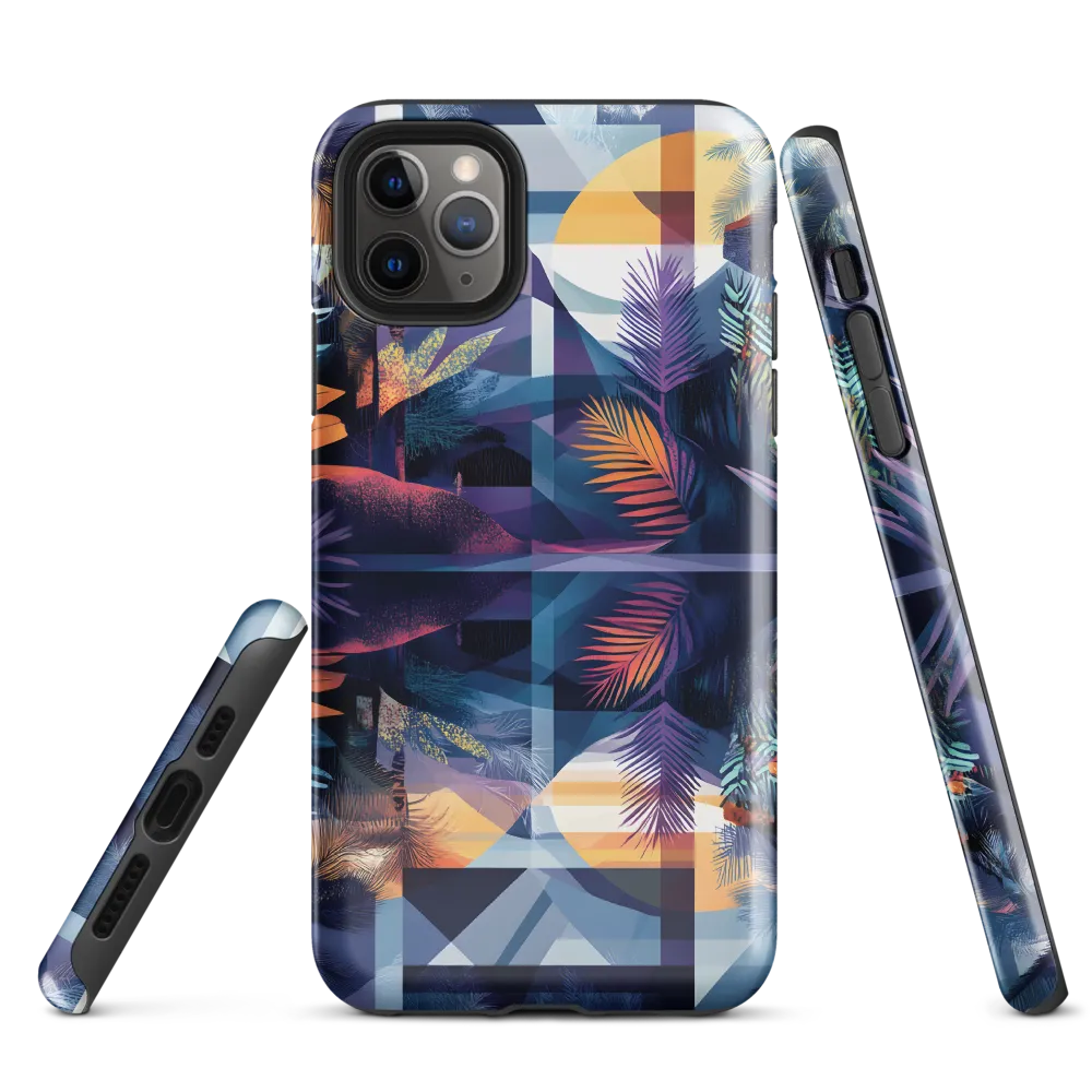 Tropical Serenity: A Modern Landscape | Phone Case |  11 Pro Max | Tough Case | Glossy