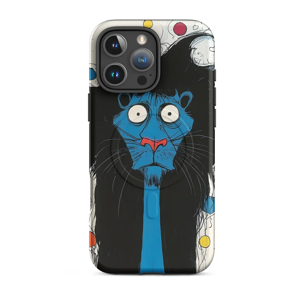 Whimsical Blue Lion