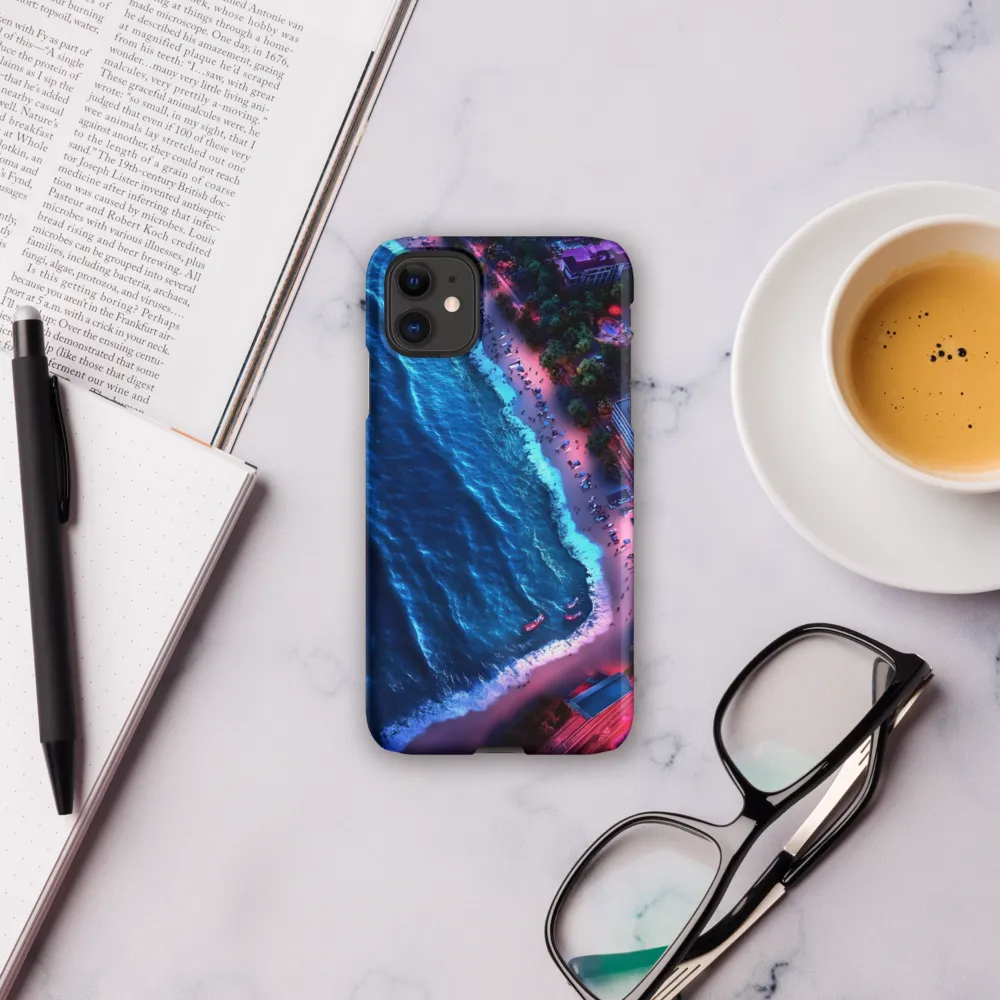 Twilight Reflections: A Serene Beach Aerial | Phone Case |  11 | Snap Case | Matte