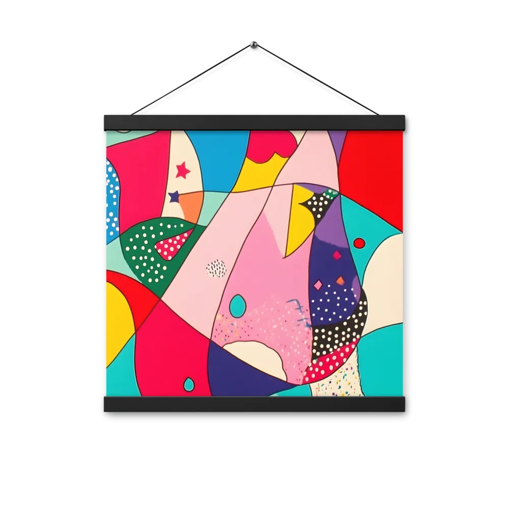 Playful Geometry in Color | Poster With Black Wood Hanger | 16″×16″
