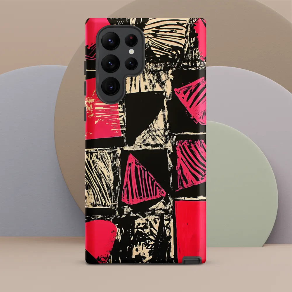 Geometric Symphony in Pink and Black