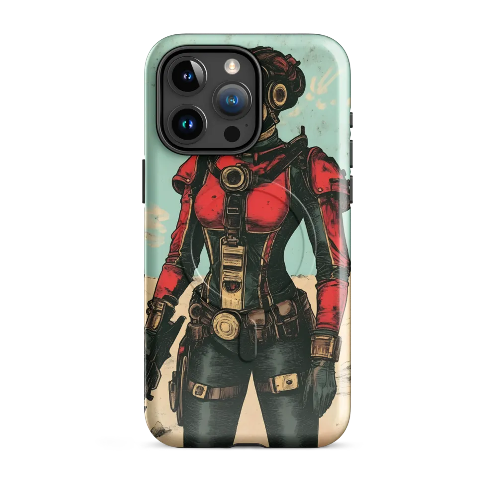 Futuristic Explorer: A Steampunk Adventure | Phone Case |  15 Pro Max | MagSafe® Tough Case | Glossy