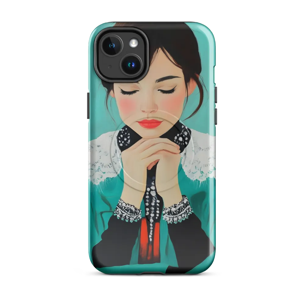 Serenity in Turquoise | Phone Case |  14 Plus | MagSafe® Tough Case | Glossy