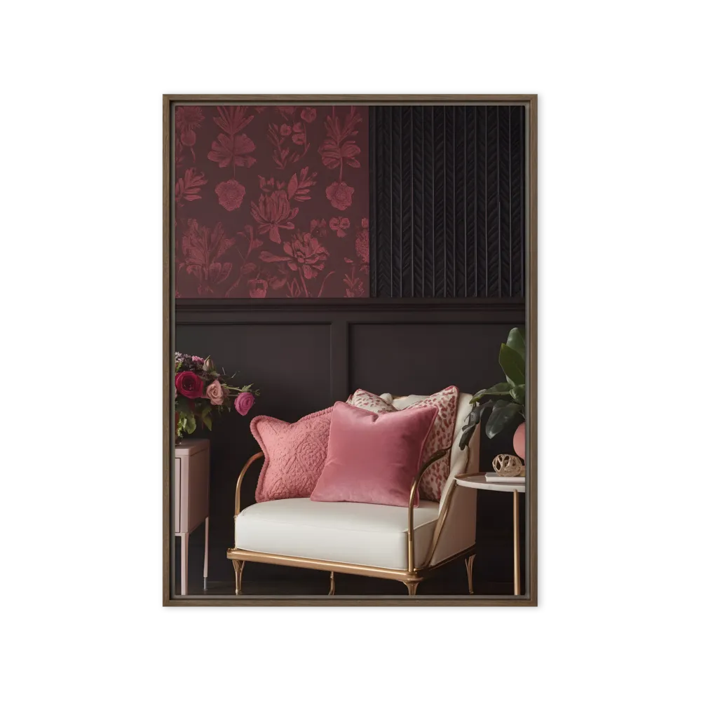 Elegance in Contrast: A Modern Interior Design | Canvas with Brown Frame | 20″×28″