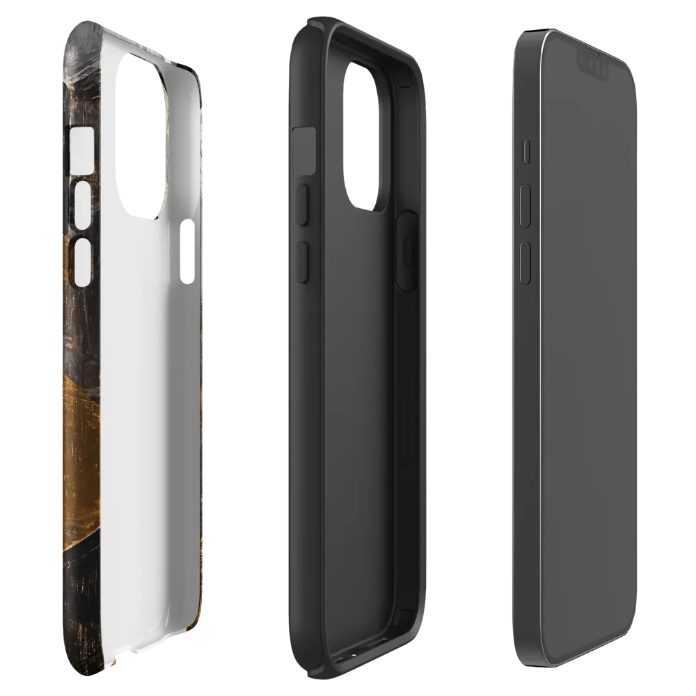 Geometric Harmony in Gold and Black | Phone Case |  13 Pro Max | Tough Case | Glossy