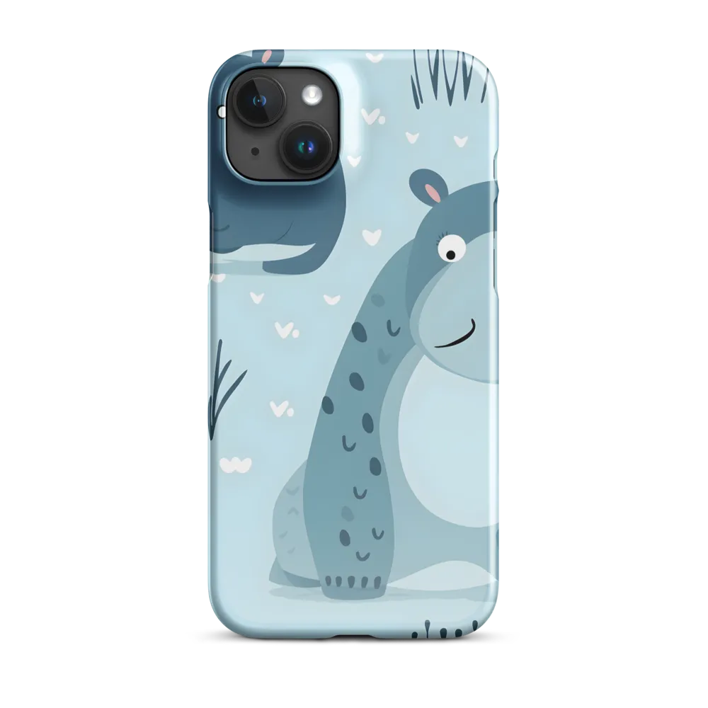 Whimsical Hippo Delight | Phone Case |  15 Plus | Snap Case | Glossy