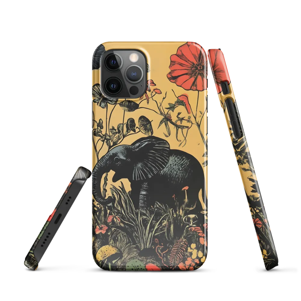 Floral Majesty: The Elephant's Sanctuary | Phone Case |  12 Pro | Snap Case | Glossy